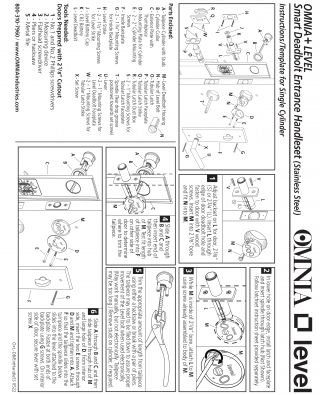 OMNIA+Level Smart Stainless Steel Entry Deadbolt Handleset Installation Template