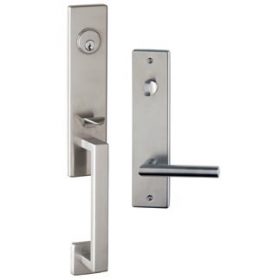 Item No.Urban w/ 12 trim (Exterior Modern Tubular Deadbolt Entrance Handleset Lockset - Stainless Steel)