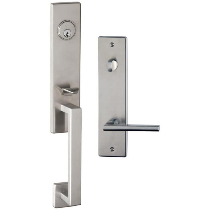 Item No.Urban w/ 43 trim (Exterior Modern Tubular Deadbolt Entrance Handleset Lockset - Stainless Steel)