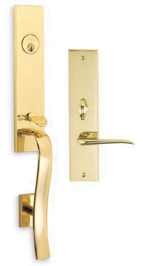 Item No.Waldorf w/ 42 trim (Exterior Traditional Mortise Entrance Handleset Lockset - Solid Brass)