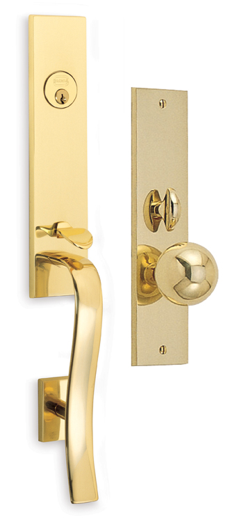 Item No.Waldorf w/ 198 trim (Exterior Traditional Mortise Entrance Handleset Lockset - Solid Brass)